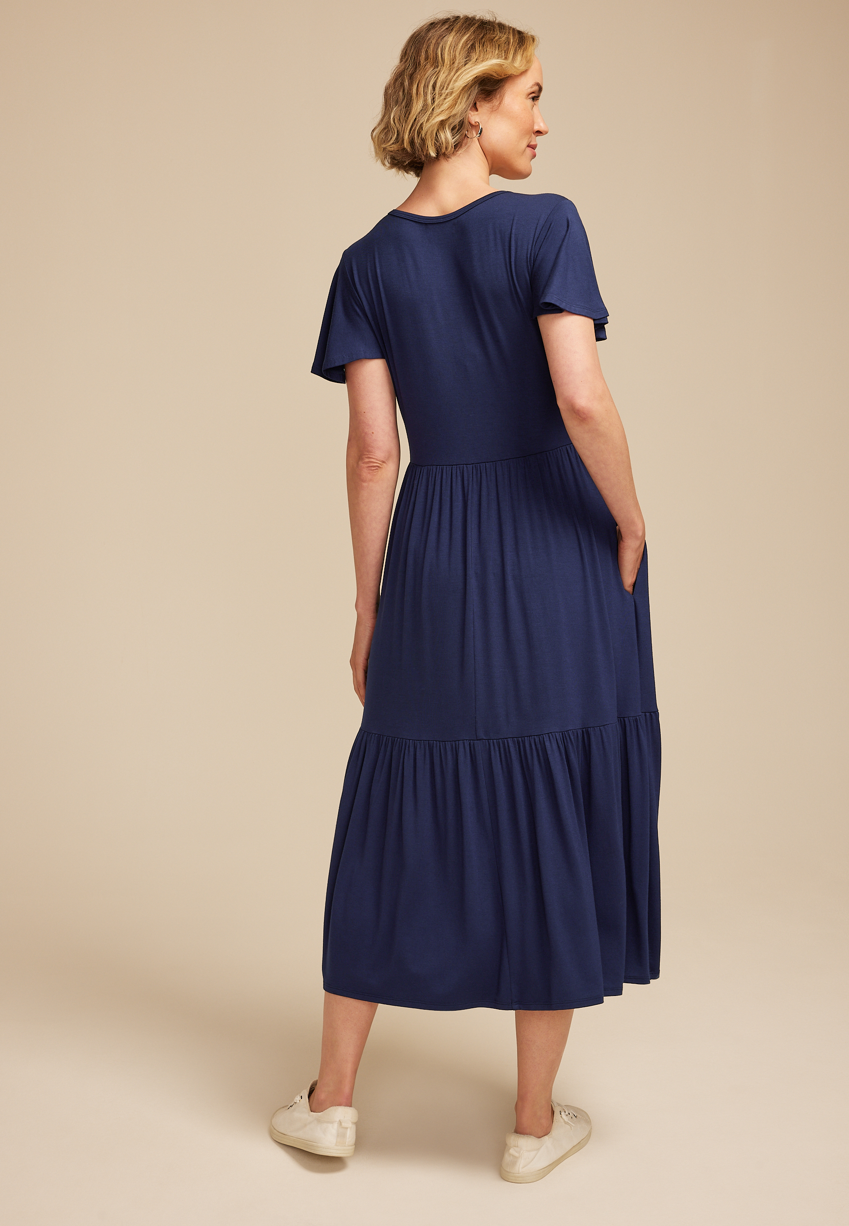 24/7 Flutter Sleeve Midi Dress, C180, large