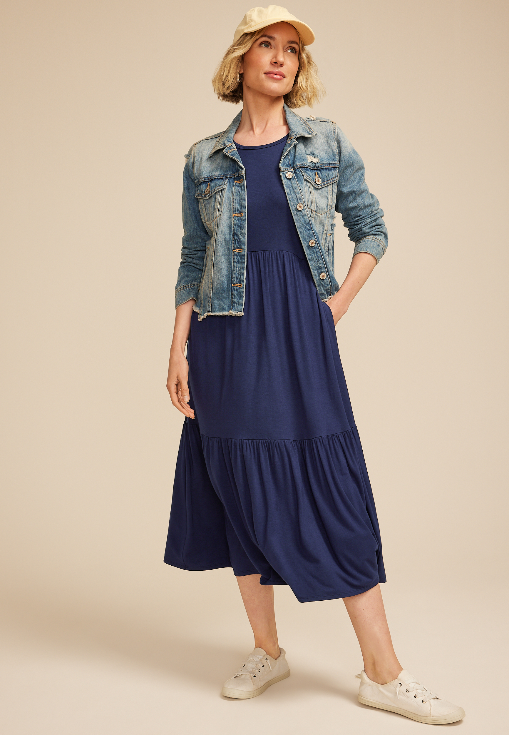 24/7 Flutter Sleeve Midi Dress, C180, large