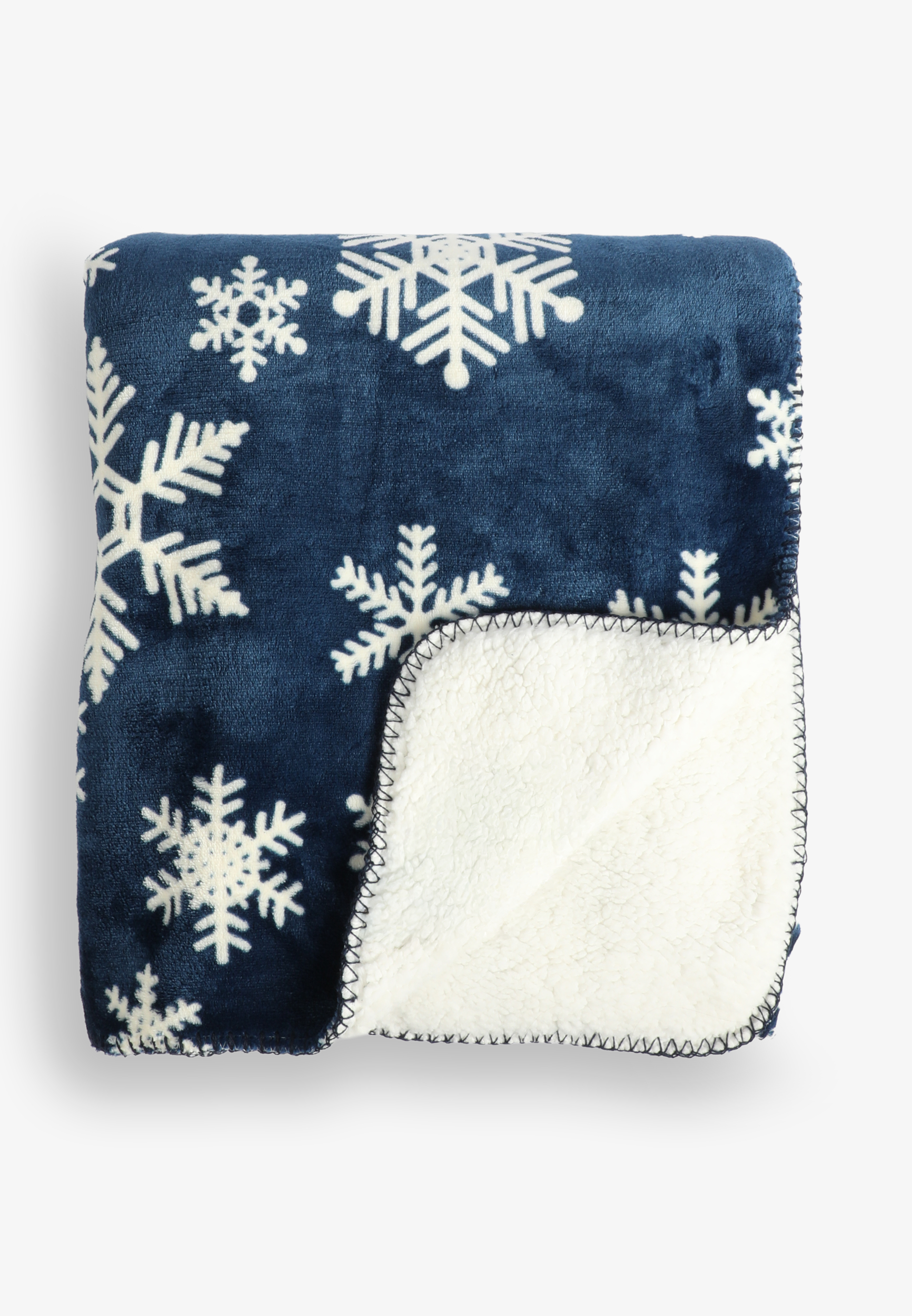 Festive Fleece Sherpa Throw Blanket