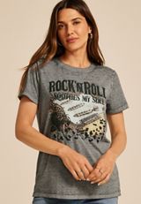 Rock N Roll Classic Fit Graphic Tee, DARK IRON GRAY, small