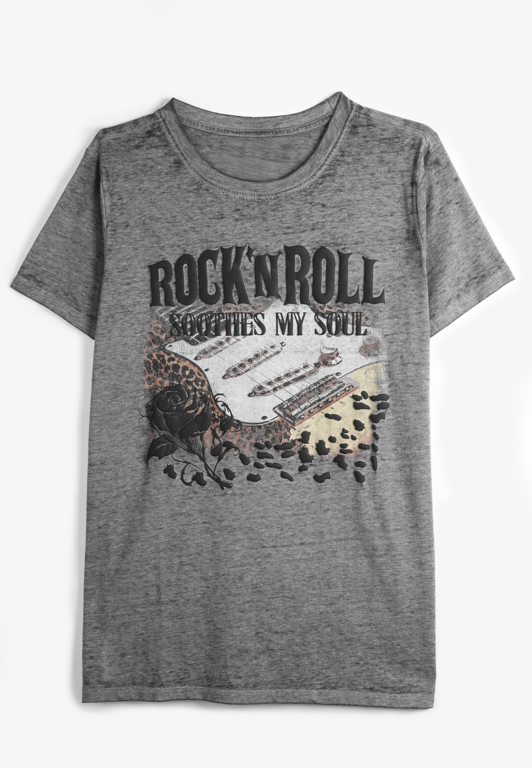Rock N Roll Classic Fit Graphic Tee, DARK IRON GRAY, large