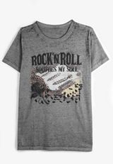 Rock N Roll Classic Fit Graphic Tee, DARK IRON GRAY, small