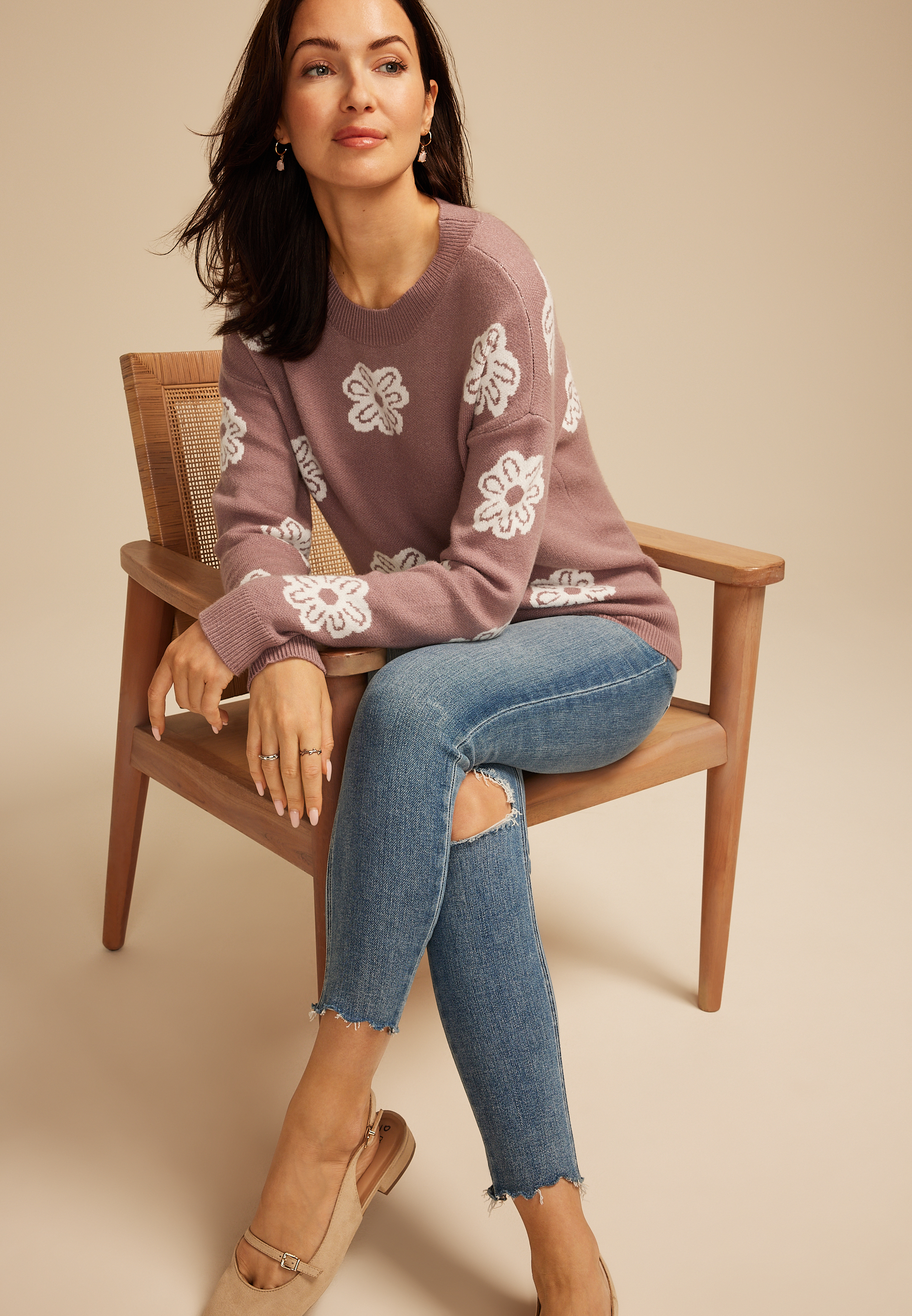 Floral Knit Sweater