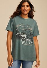 Daisy Valley Oversized Fit Graphic Tee, OPERA TEAL, small