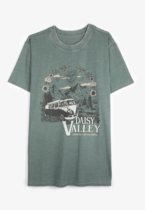 Daisy Valley Oversized Fit Graphic Tee