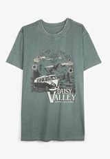 Daisy Valley Oversized Fit Graphic Tee, OPERA TEAL, small