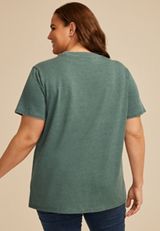 Plus Size Daisy Valley Oversized Fit Graphic Tee, OPERA TEAL, small