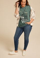 Plus Size Daisy Valley Oversized Fit Graphic Tee, OPERA TEAL, small
