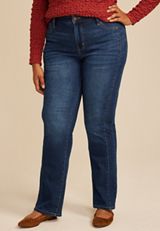 Plus Size Everflex&trade; Dark High Rise Side Seam Slim Boot, C258, small