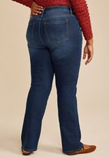 Plus Size Everflex&trade; Dark High Rise Side Seam Slim Boot, C258, small