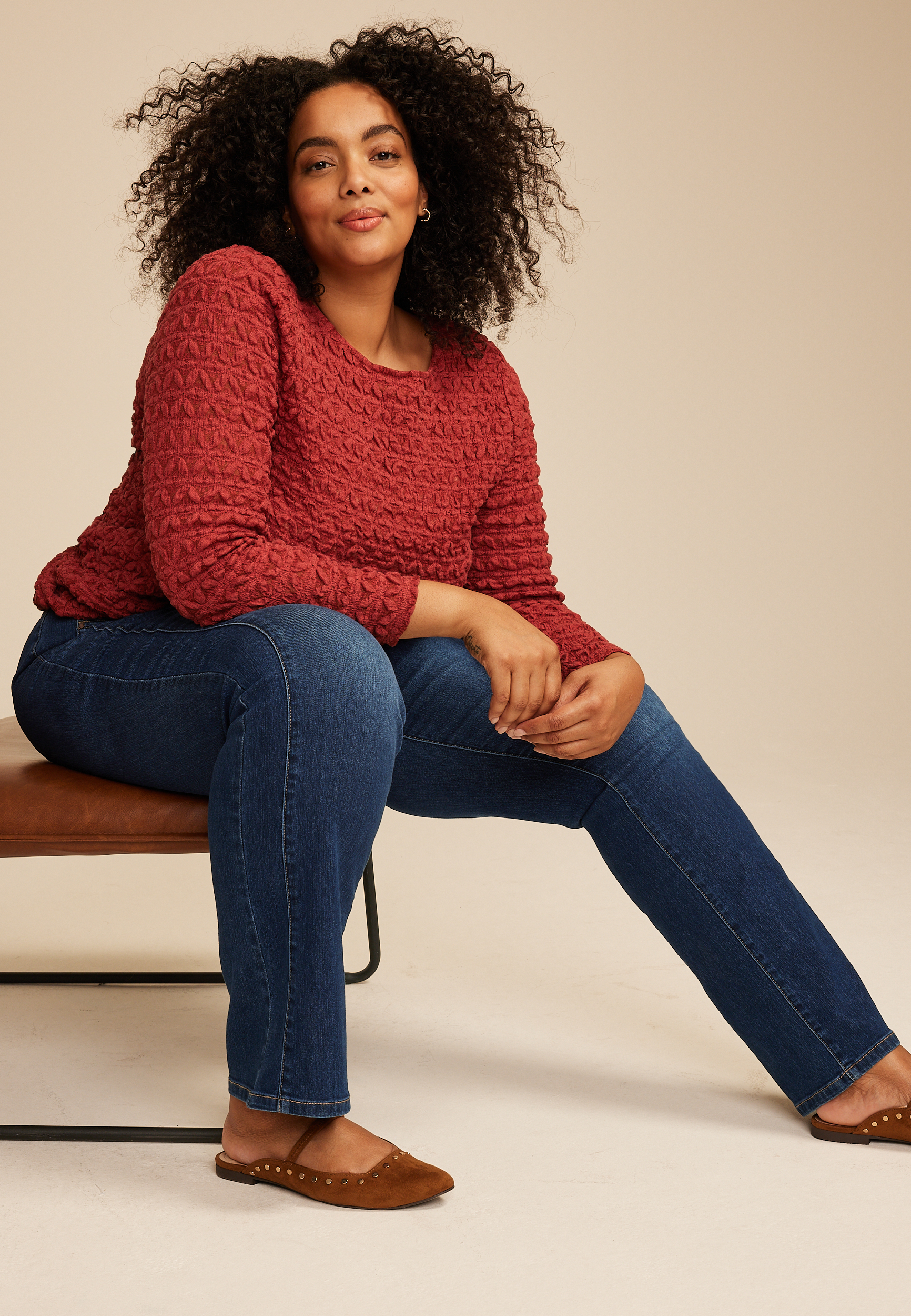 Plus Size Everflex&trade; Dark High Rise Side Seam Slim Boot, C258, large