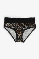 Simply Comfy Cotton Ditsy Leaf Hipster Panty, C1756, small