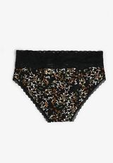 Simply Comfy Cotton Ditsy Leaf Hipster Panty, C1756, small