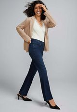 Everflex&trade; Super Dark High Rise Back Seamed Straight Jean, C258, small