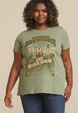 Plus Size Sundown Sessions Classic Fit Graphic Tee, OLIVE FOG, small