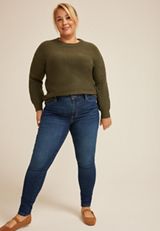 Plus Size Everflex™ Dark High Rise Super Skinny Jean, C258, small