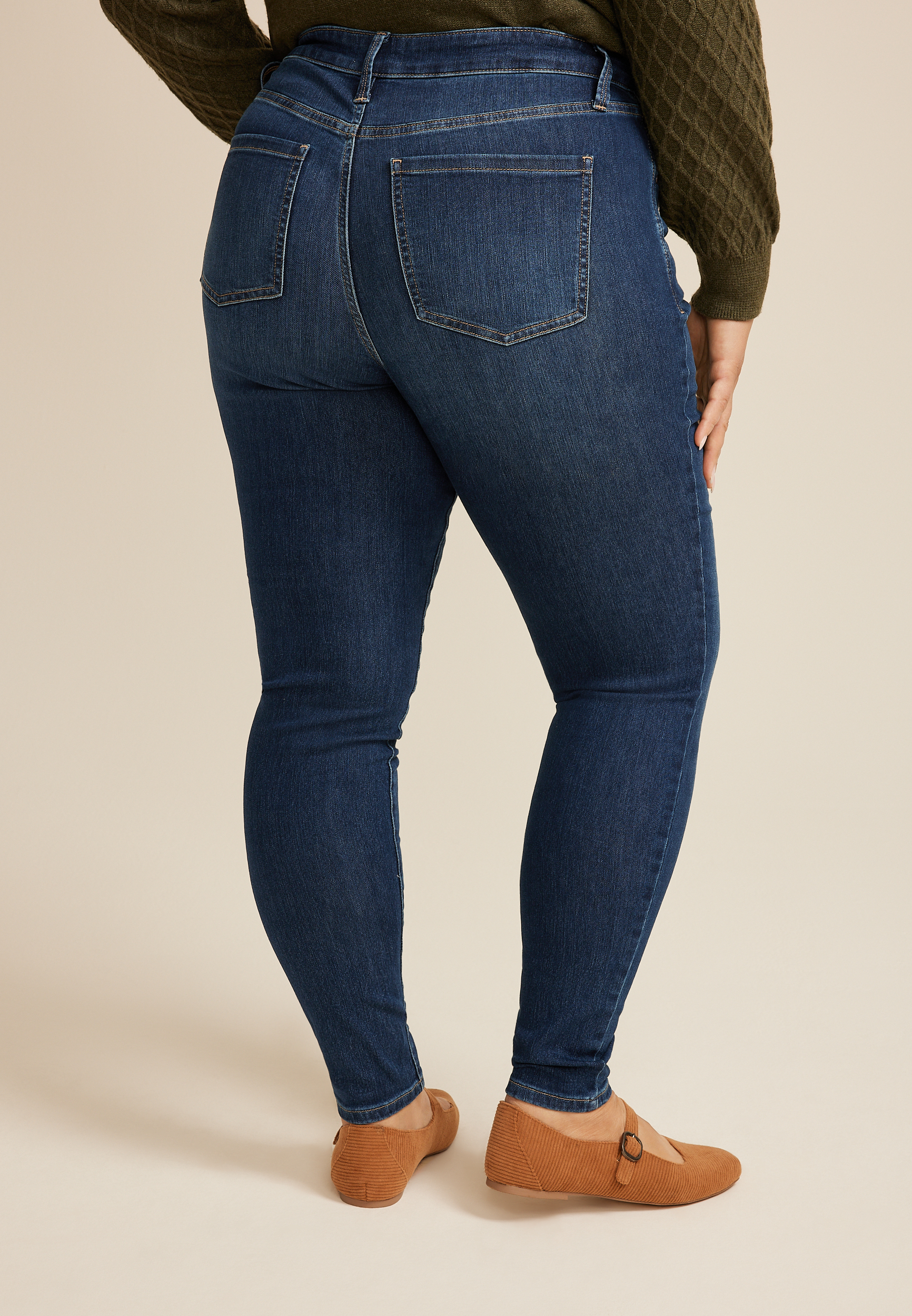 Plus Size Everflex™ Dark High Rise Super Skinny Jean, C258, large