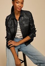 Black Coated Jacket, BLACK, small