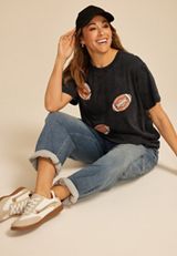Plus Size Football Oversized Fit Graphic Tee, , small