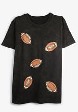 Plus Size Football Oversized Fit Graphic Tee, , small