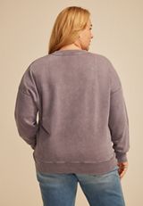 Plus Size State Satin Letter Crew Neck Sweatshirt, MINNESOTA, small