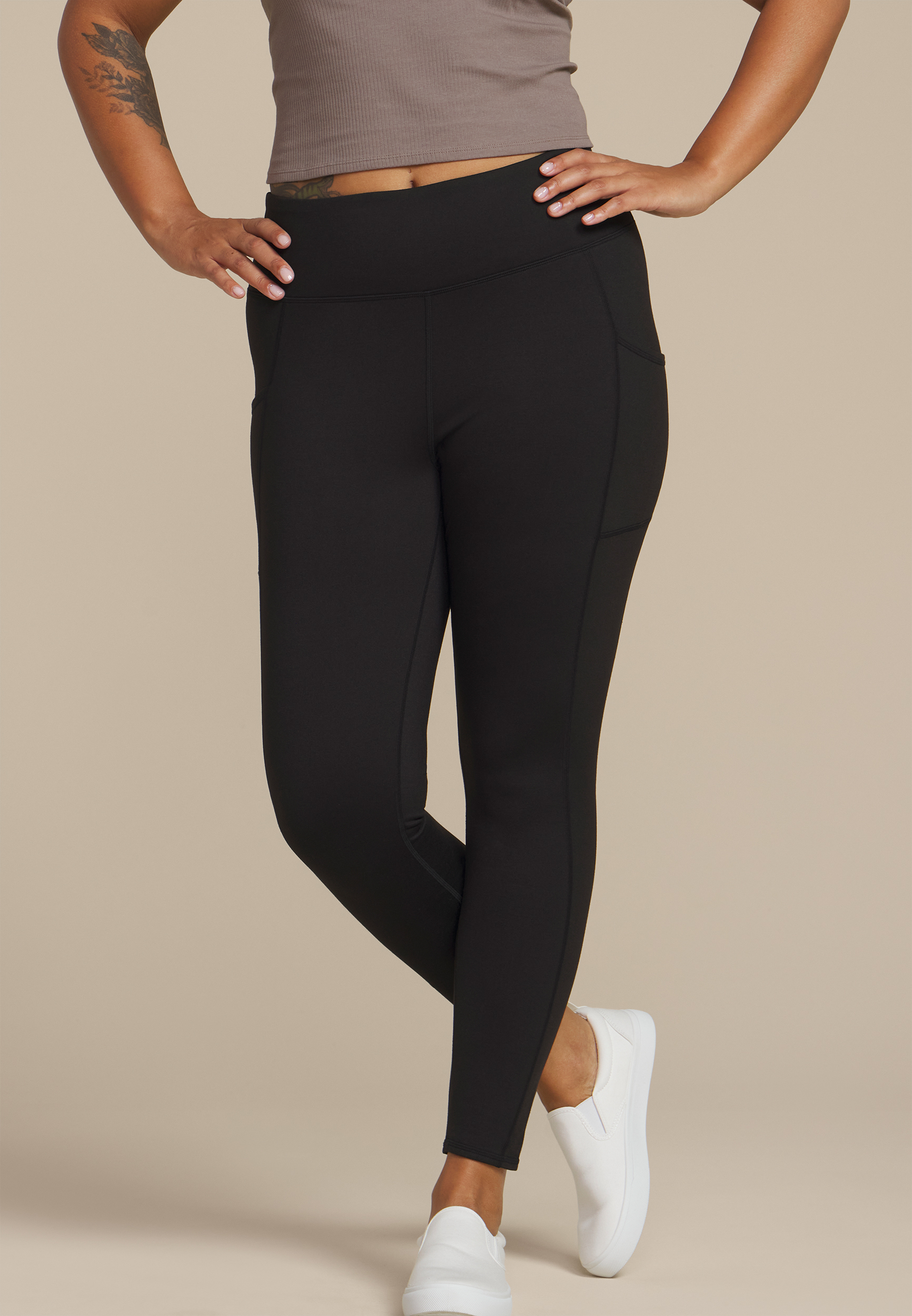 Plus Brushed High Rise Pocket Legging