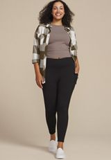 Plus Size Brushed High Rise Pocket Legging, C106, small