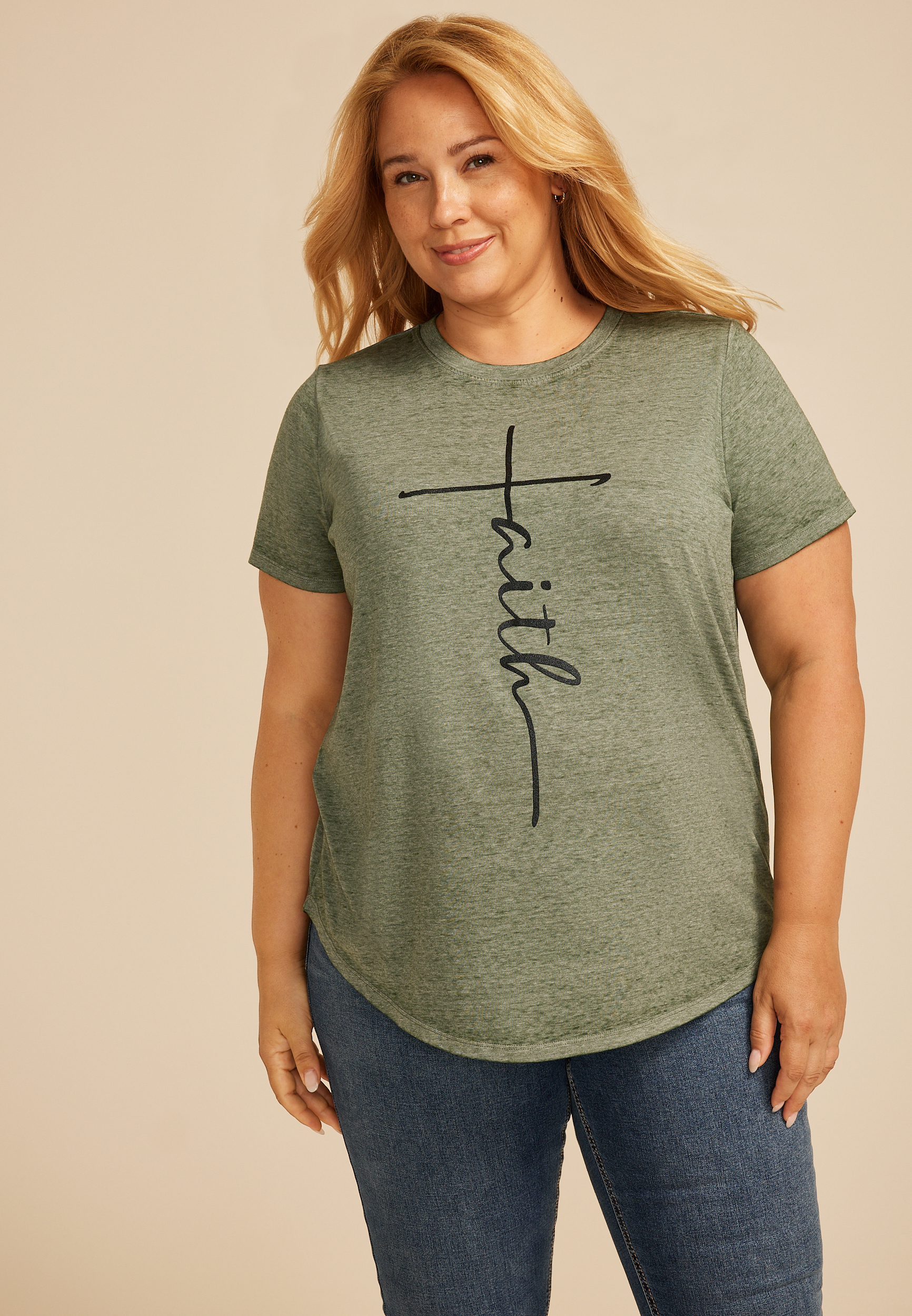 Plus Size Faith Classic Fit Graphic Tee