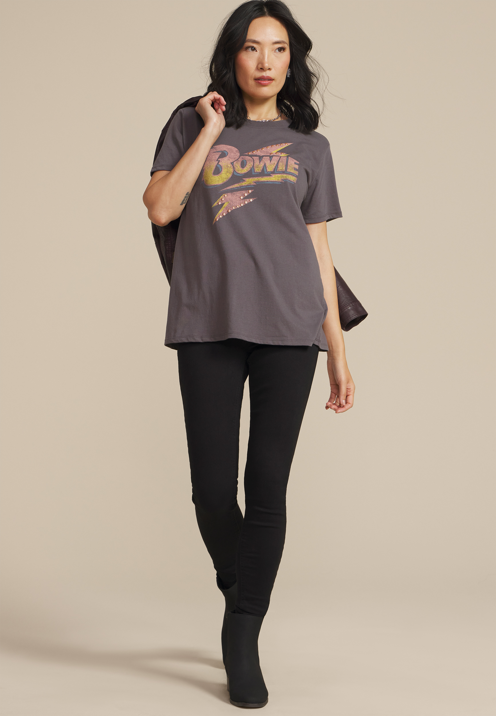 Bowie Oversized Fit Graphic Tee, C9501, large