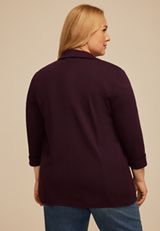 Plus Size Textured Versa Open Front Blazer, C9149, small