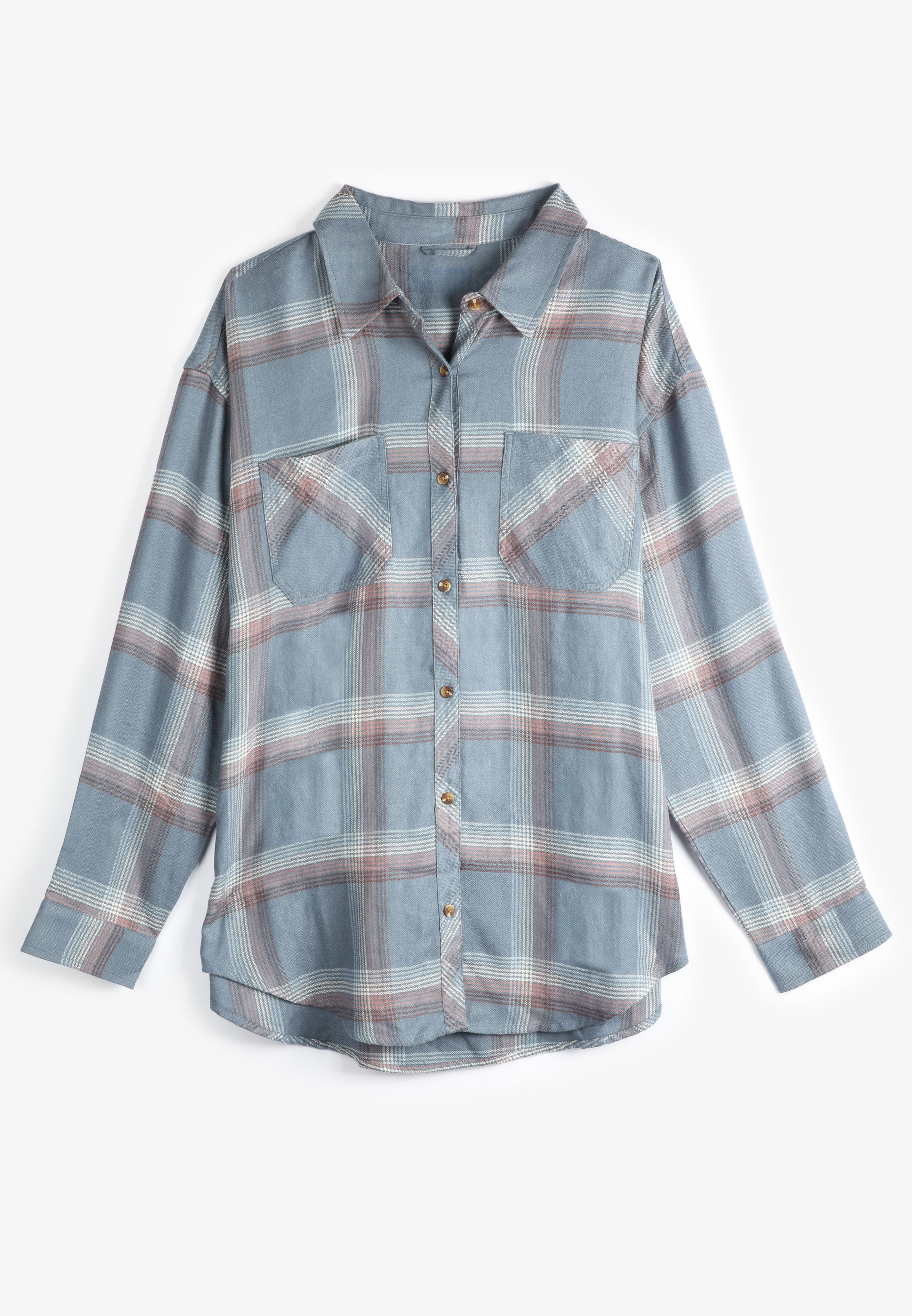 Plaid Boyfriend Tunic Button Down Shirt