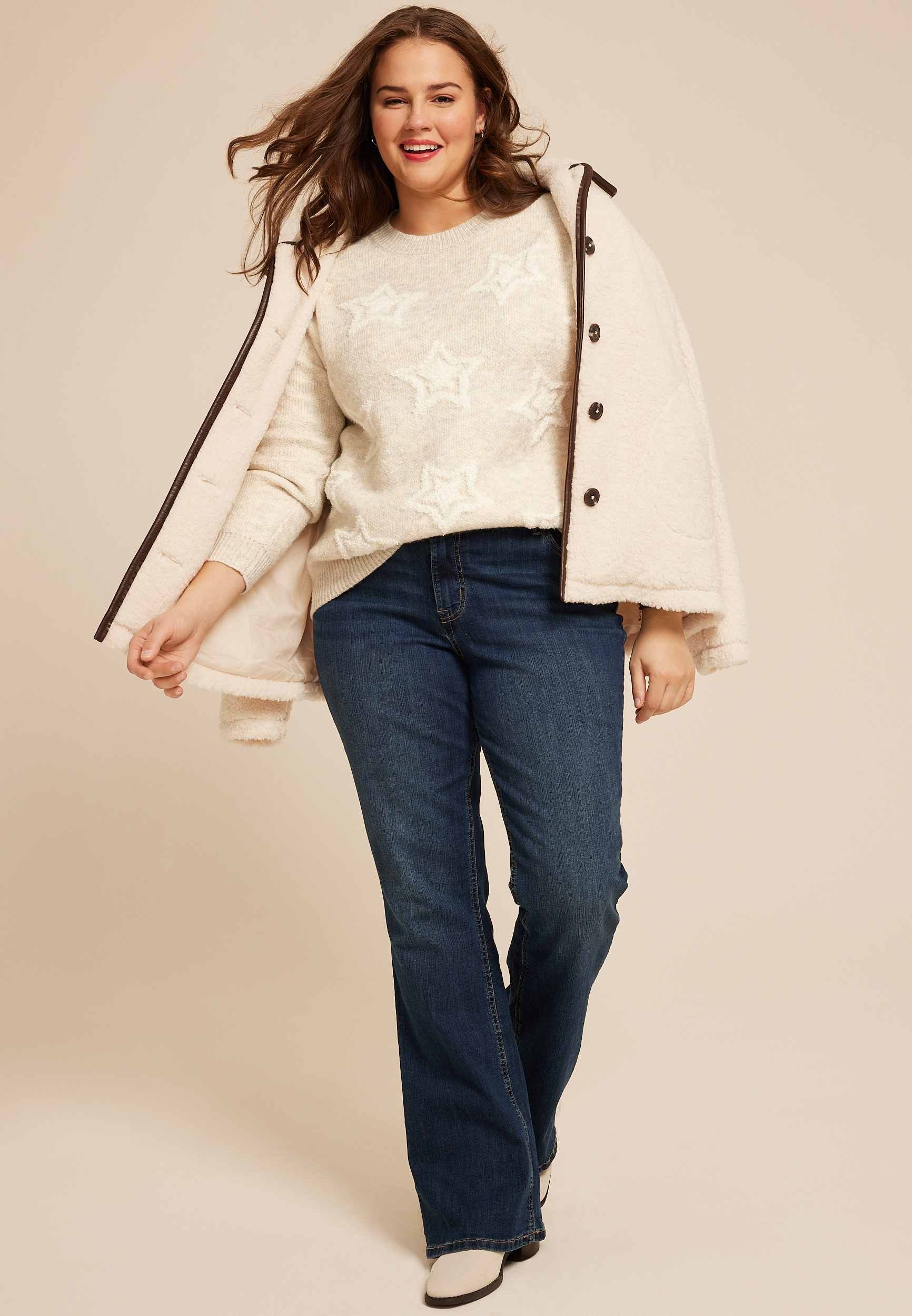 Plus Size Star Sweater, C5249, large
