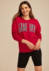 Game Day Relaxed Fit Sweatshirt, REBEL RED, small