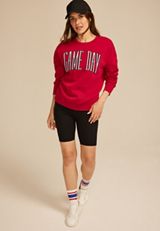 Game Day Relaxed Fit Sweatshirt, REBEL RED, small