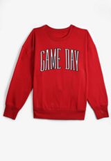 Game Day Relaxed Fit Sweatshirt, REBEL RED, small