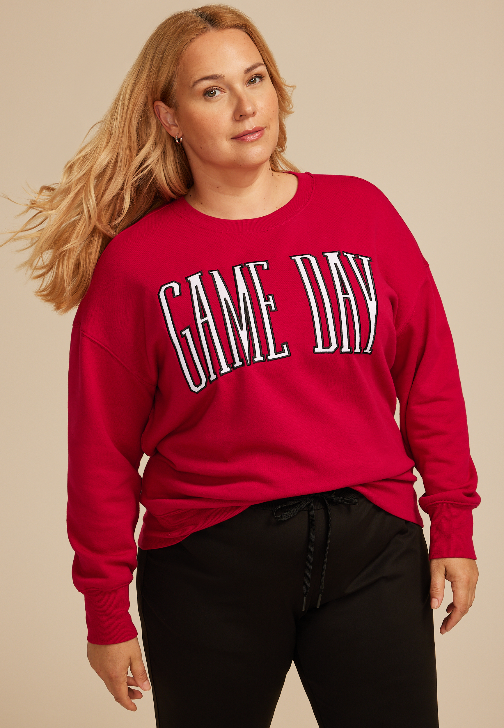 Plus Size Game Day Relaxed Fit Sweatshirt, C4744, large