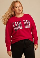Plus Size Game Day Relaxed Fit Sweatshirt, C4744, small
