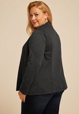 Plus Size Herringbone Ponte Knit Blazer, C1755, small