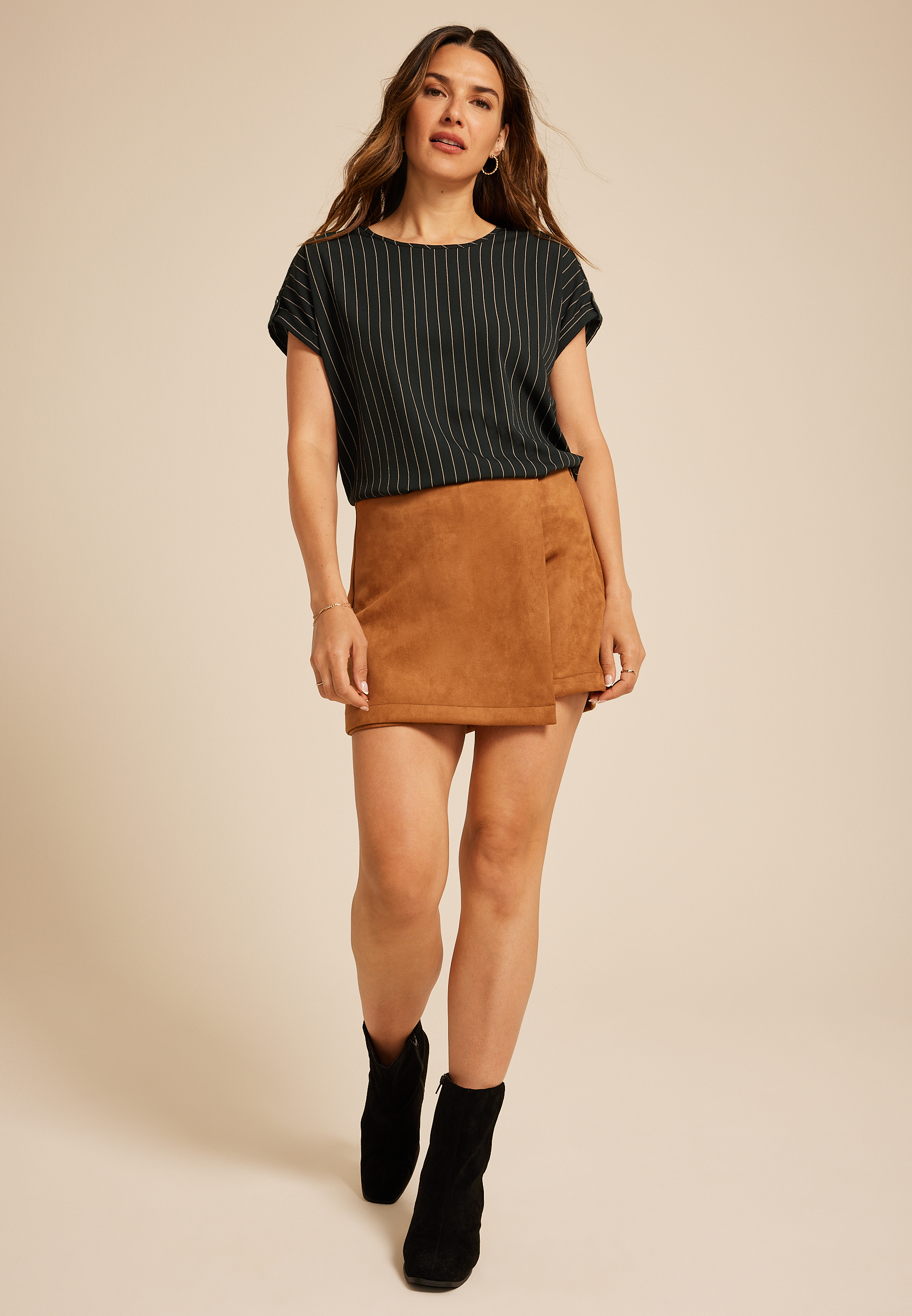 Delton Pinstriped  Zipper Back Blouse, C9803, large