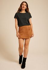 Delton Pinstriped  Zipper Back Blouse, C9803, small