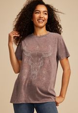 Country Longhorn Oversized Fit Graphic Tee, C7176, small
