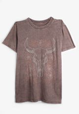 Country Longhorn Oversized Fit Graphic Tee, C7176, small