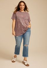 Plus Size Country Longhorn Oversized Fit Graphic Tee, PURPLE MOSS, small