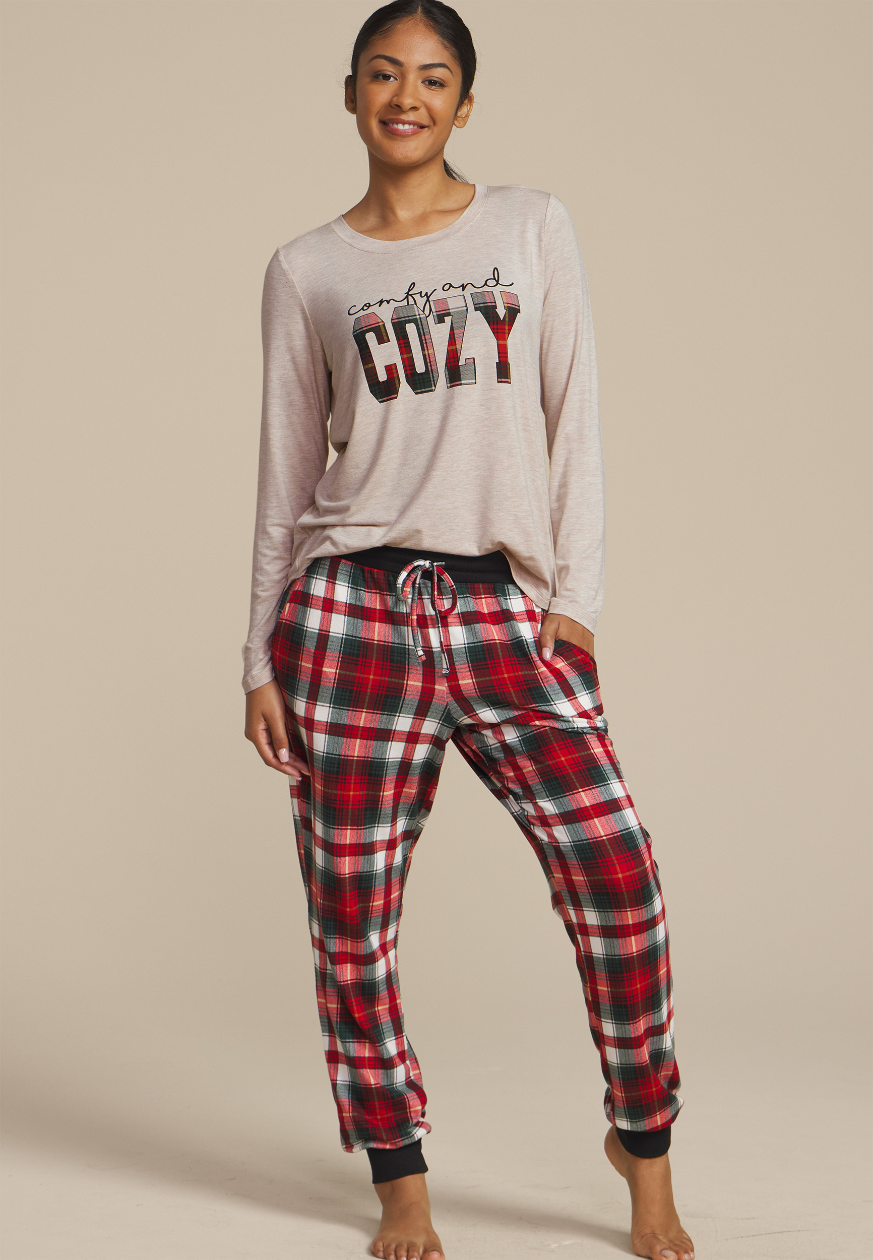 Comfy And Cozy Graphic Tee And Jogger Pajama Set