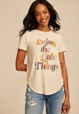 Enjoy The Little Things Classic Fit Graphic Tee, OATMEAL HEATHER, small