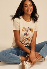 Enjoy The Little Things Classic Fit Graphic Tee, OATMEAL HEATHER, small