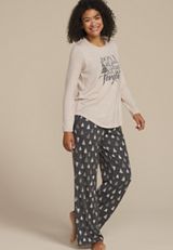 Dont Get Your Tinsel In A Tangle Graphic Tee And Wide Leg Pajama Set, , small