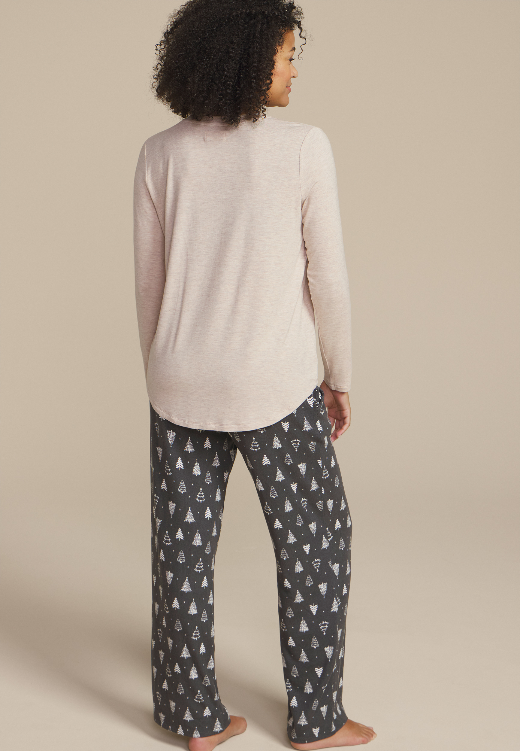 Dont Get Your Tinsel In A Tangle Graphic Tee And Wide Leg Pajama Set, , large