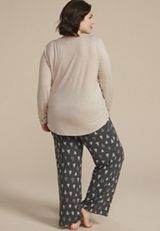Plus Size Dont Get Your Tinsel In A Tangle Graphic Tee And Wide Leg Pajama Set, C9765, small