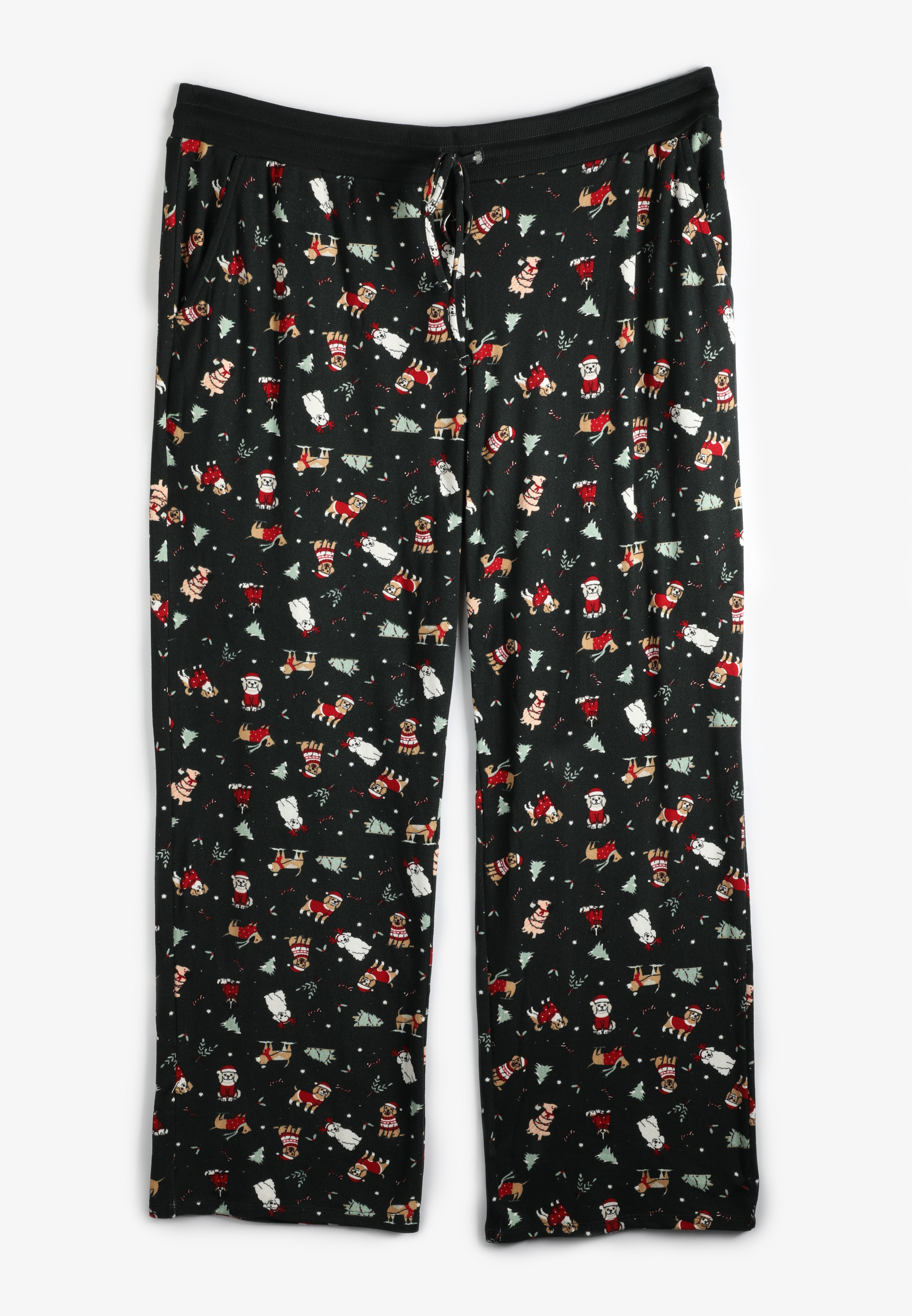 Plus Size Hacci Holiday Wide Leg Pajama Pants